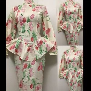 Vintage rose 🌹 print dress S